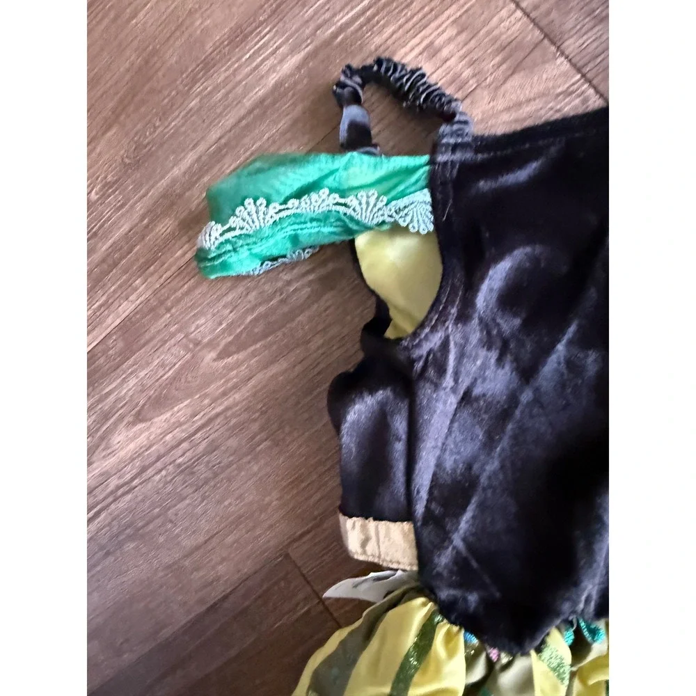 Disney Parks Anna Frozen Coronation Costume Dress Green Gold Girls Size 7/8 - Picture 6 of 6